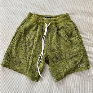 Ripndip Olive Leaf and Lord Nermal Cat Pattern Shorts